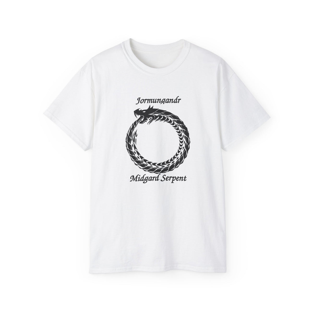 Jormungandr Midgard Serpent Cotton T-Shirt — Norse Mythology Snake Design
