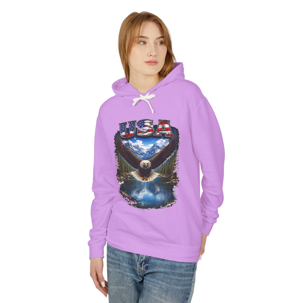 USA Eagle Hoodie — Patriotic Bald Eagle Graphic Hooded Sweatshirt