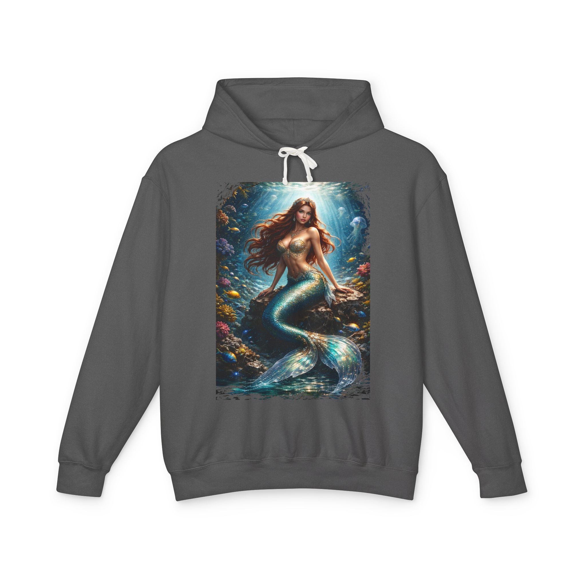 Mermaid Art Hooded Sweatshirt — Mystical Ocean Fantasy Hoodie