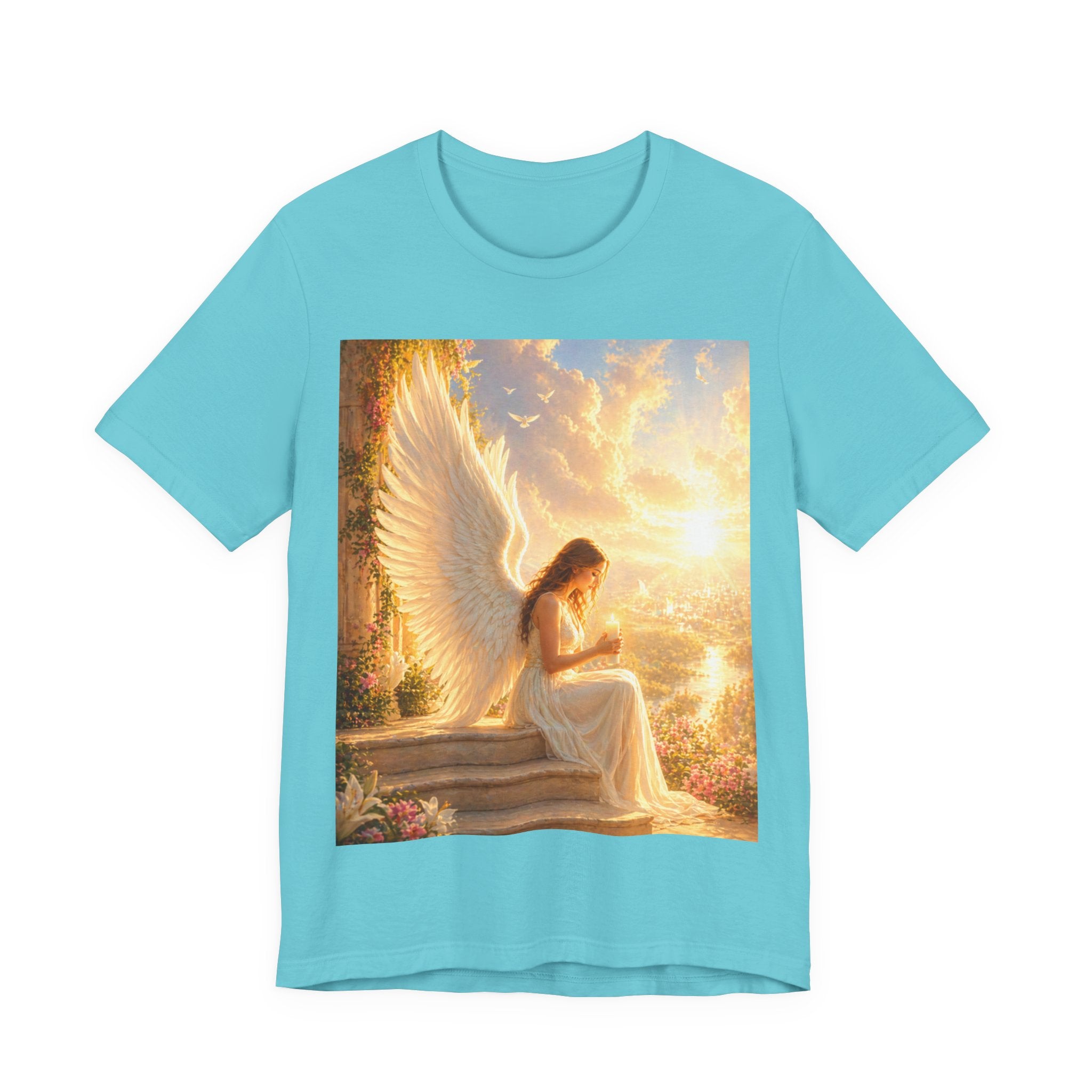 Angel Prayer T‑Shirt — Serene Winged Angel Graphic Tee for Spiritual Gifts & Memorials