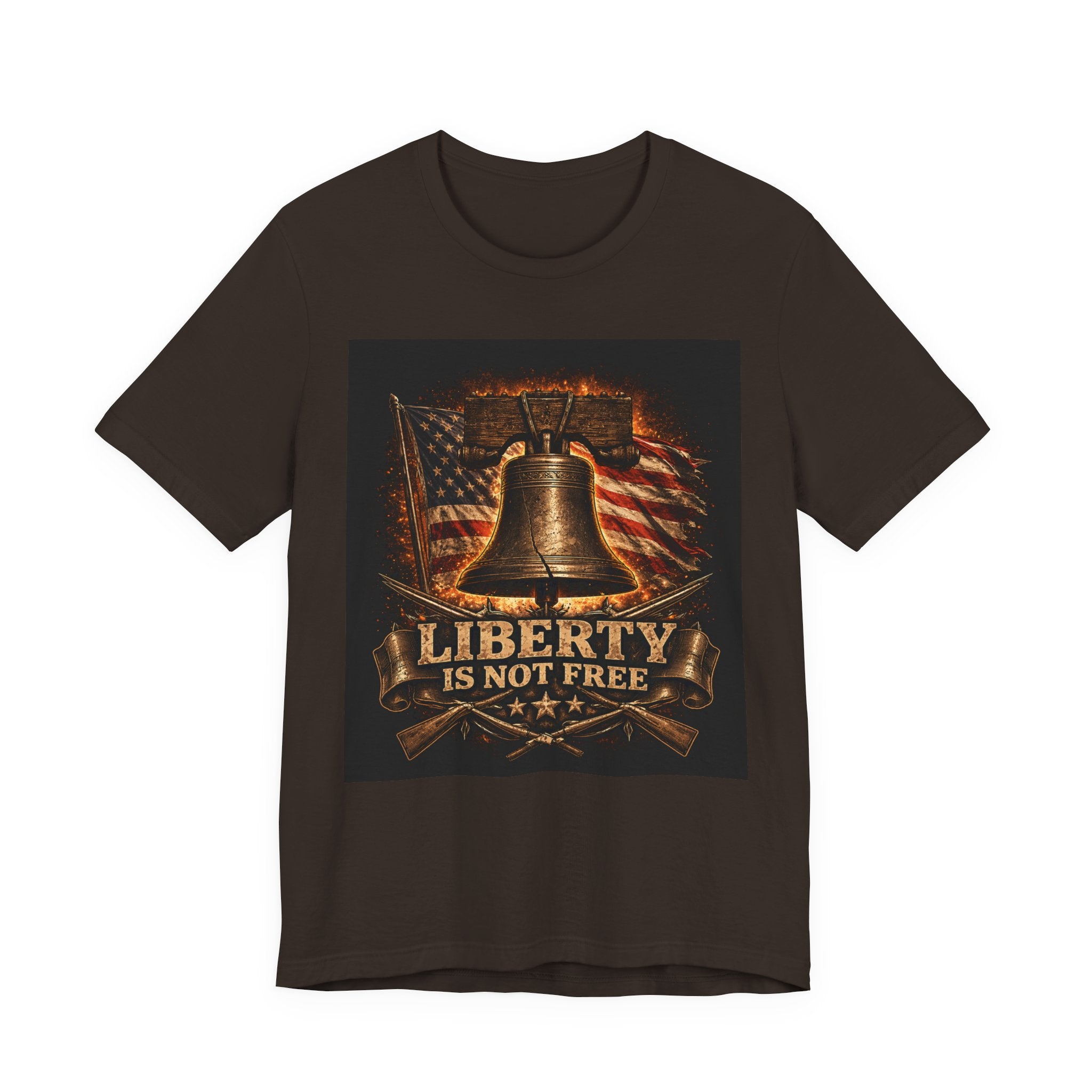 Liberty Is Not Free T-Shirt — Patriotic American Flag & Liberty Bell Tee for Veterans, 4th of July