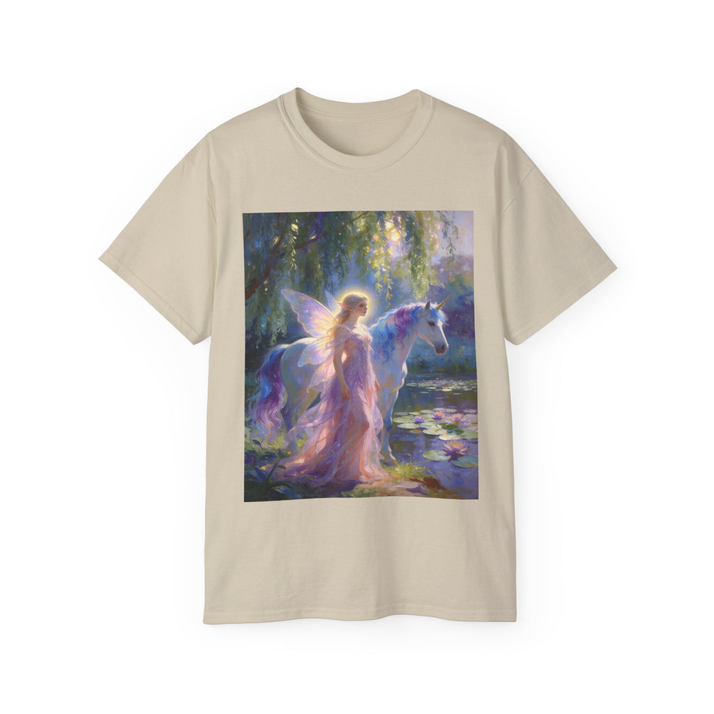 Fairy and Unicorn Dream Cotton  Tee — Ethereal Fantasy T‑Shirt