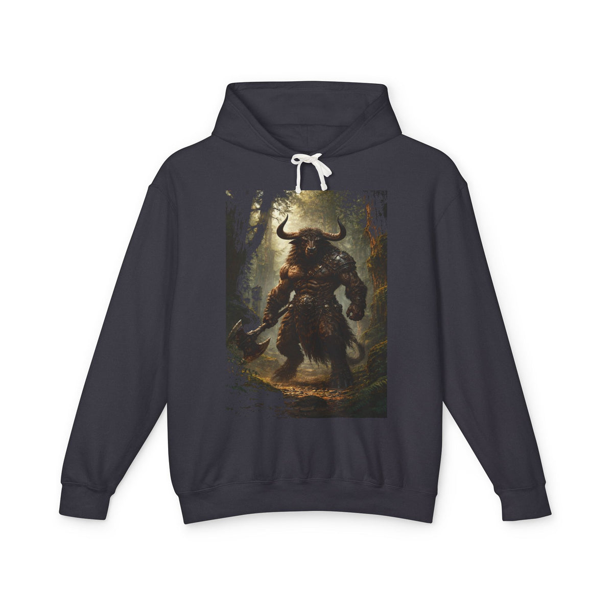 Minotaur Warrior Hoodie — Mythic Fantasy Graphic Sweatshirt