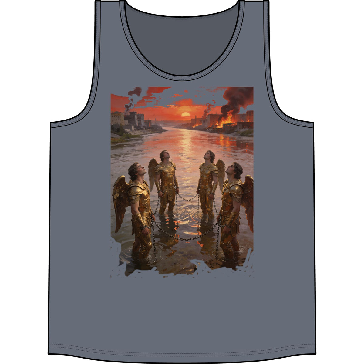 Apocalyptic- The 4 Angles trap in the Euphtates River at the end of times — Sunset Warriors Concert Graphic Tank