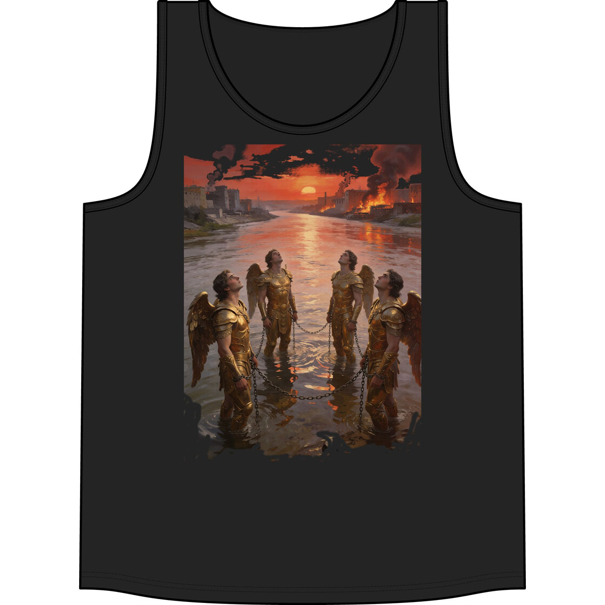 Apocalyptic- The 4 Angles trap in the Euphtates River at the end of times — Sunset Warriors Concert Graphic Tank