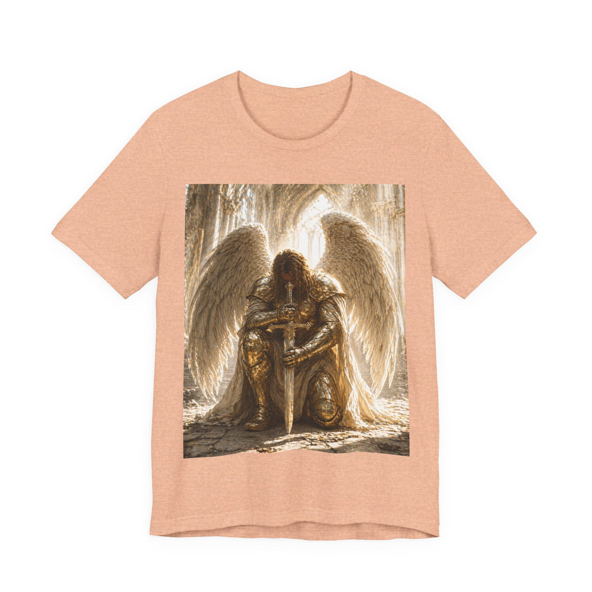 Guardian Angel Graphic Tee — Praying Winged Warrior T-Shirt