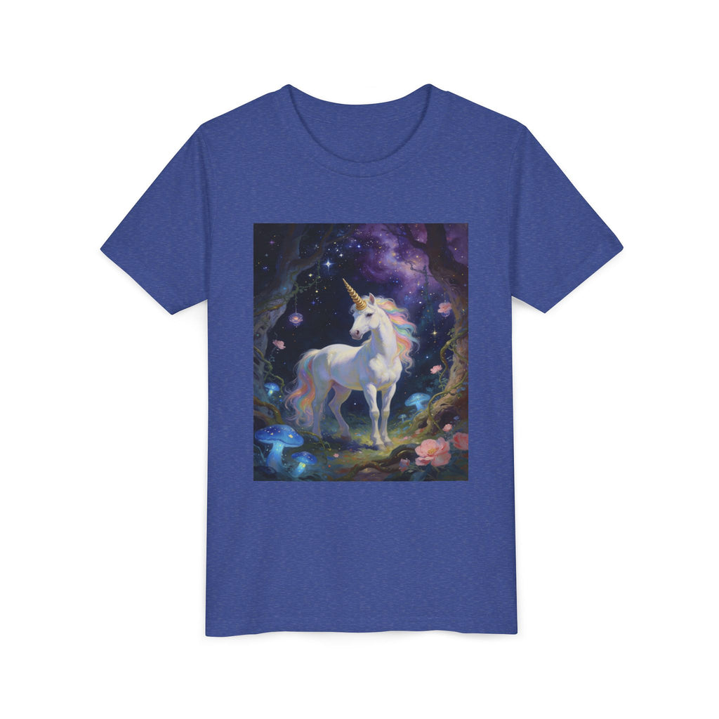 Youth Unicorn Tee — Magical Night Forest Unicorn Graphic Shirt