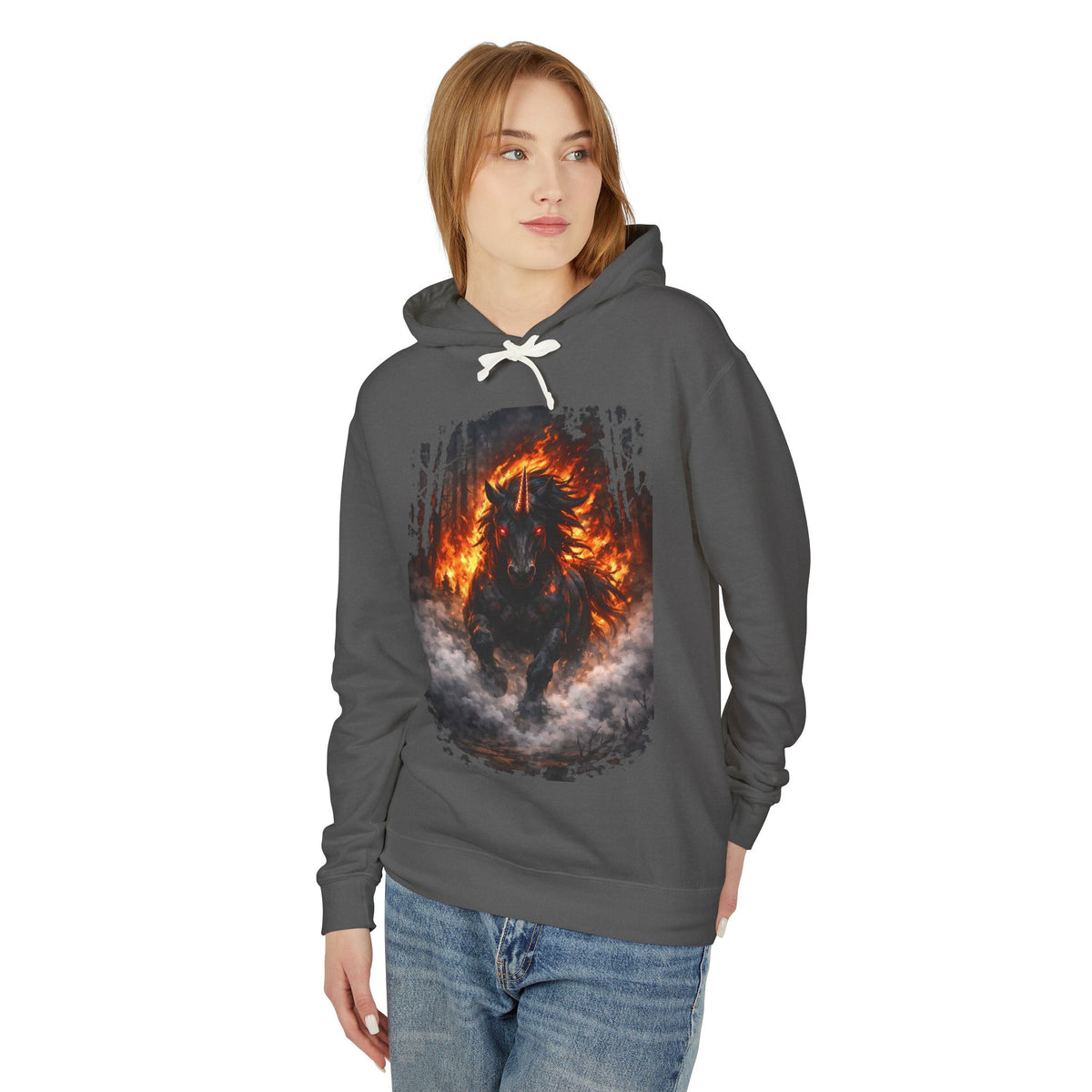 Fiery Horse Hoodie — Flaming Stallion Graphic Sweatshirt