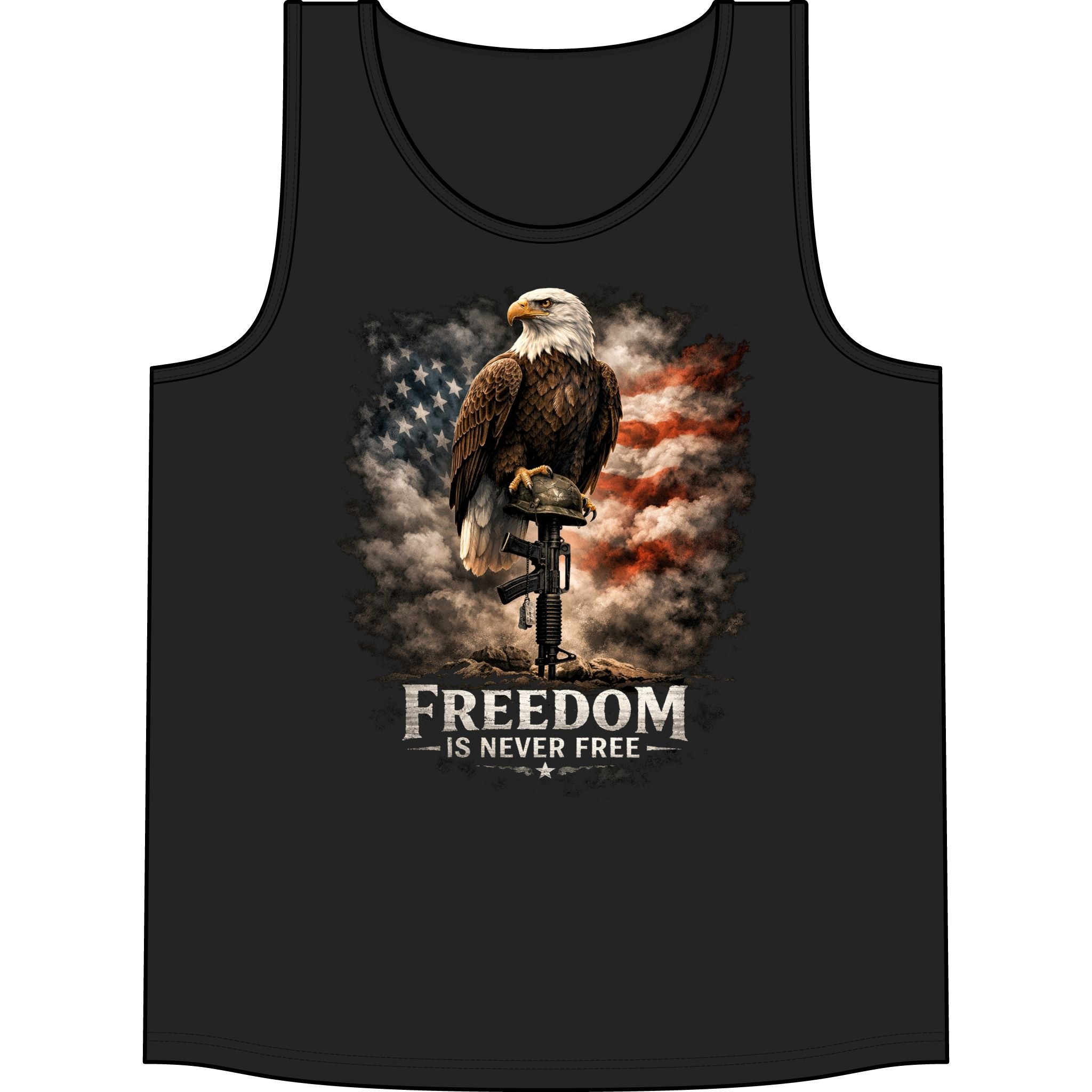 Patriotic Eagle Tank Top – "Freedom Is Never Free" Memorial Day Veteran Tribute