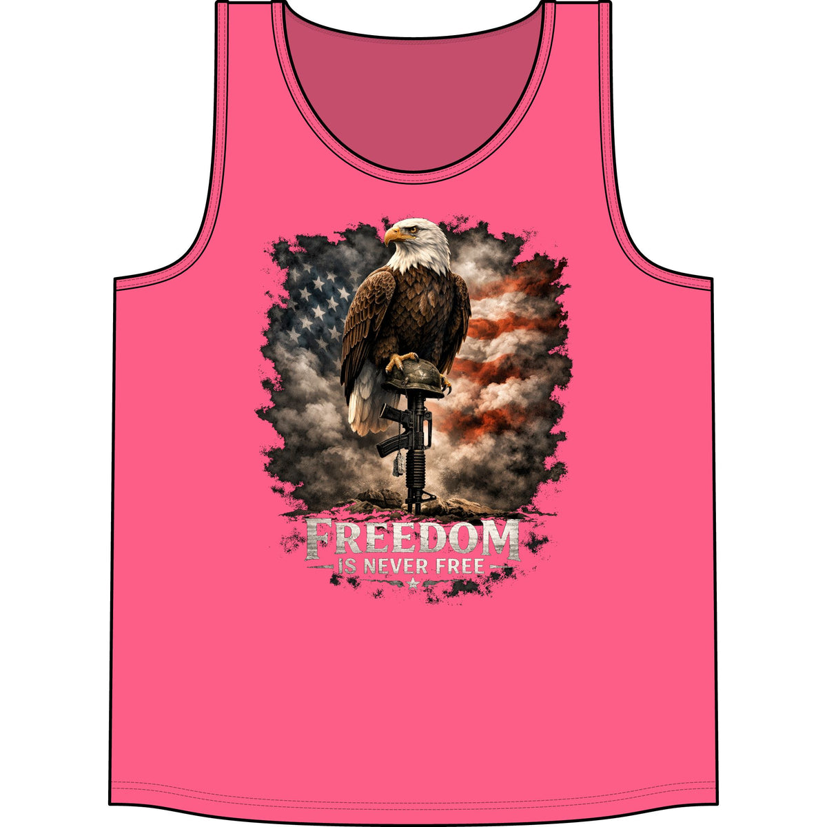 Patriotic Eagle Tank Top – "Freedom Is Never Free" Memorial Day Veteran Tribute