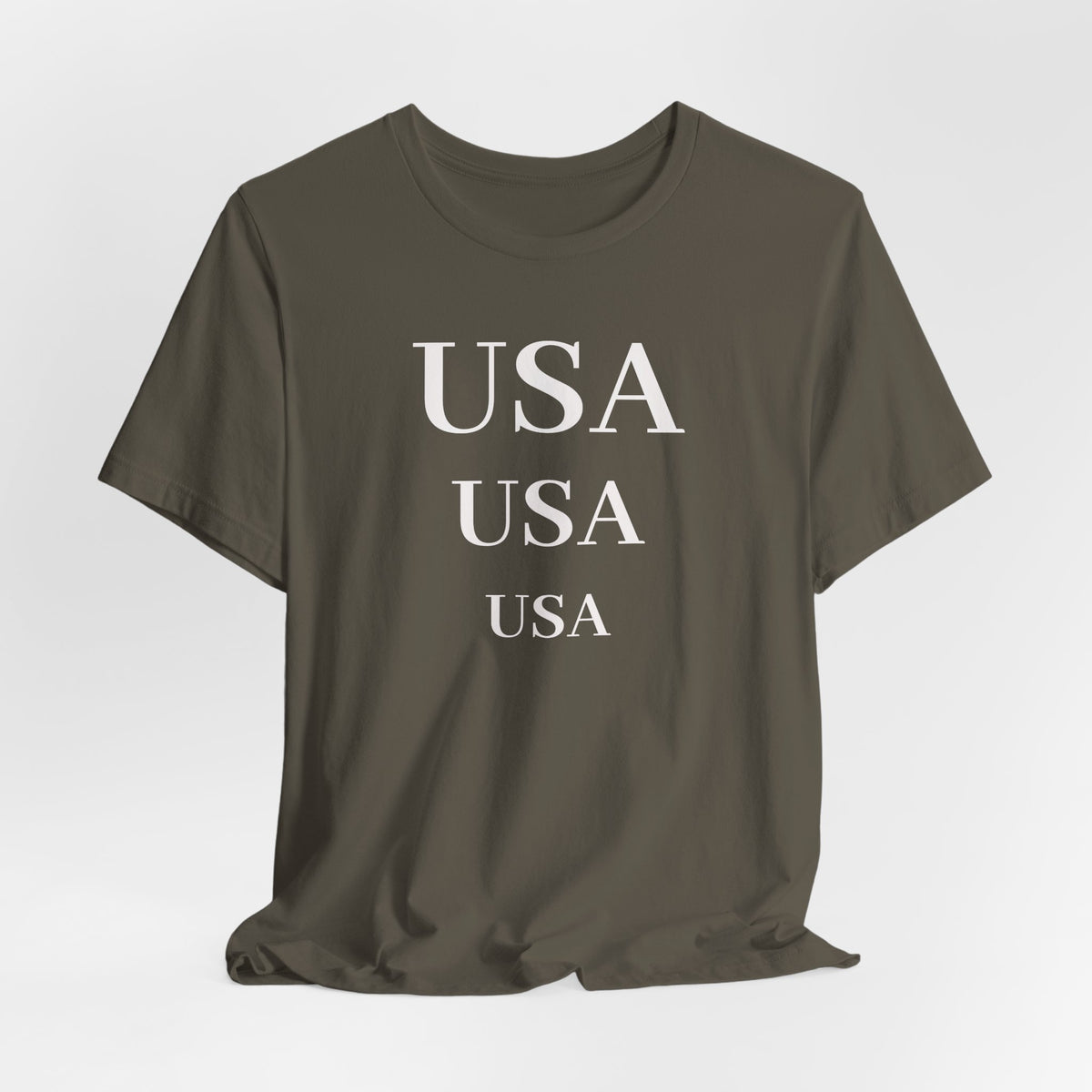 USA Repeat Text T‑Shirt — Patriotic Graphic Tee for 4th of July