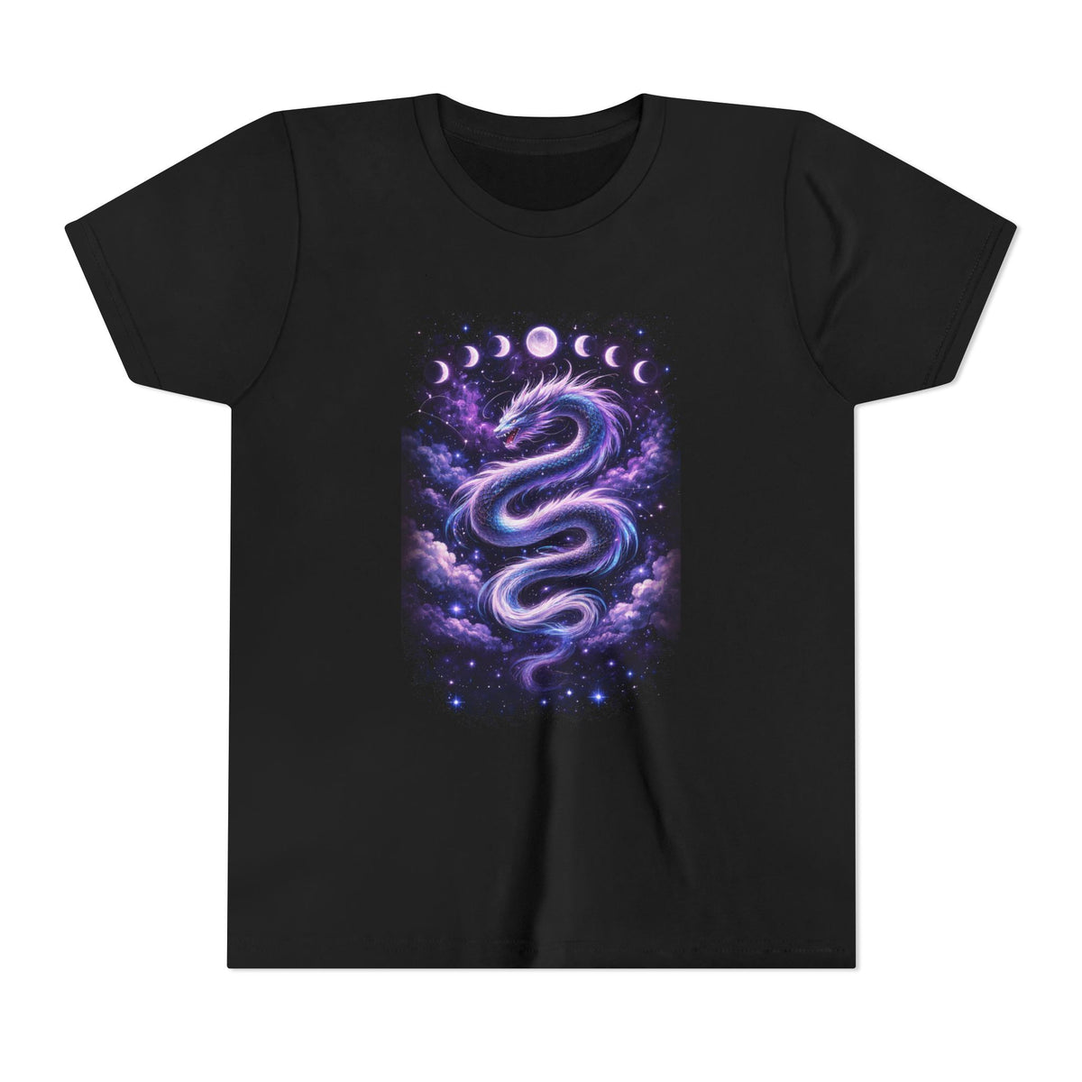 Youth Tee — Celestial Serpent Moon Phases Graphic