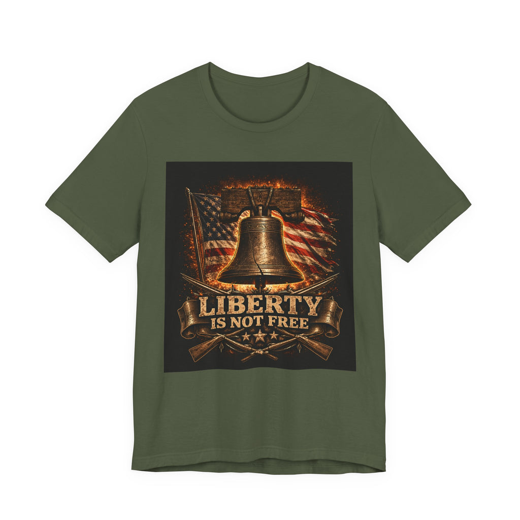 Liberty Is Not Free T-Shirt — Patriotic American Flag & Liberty Bell Tee for Veterans, 4th of July
