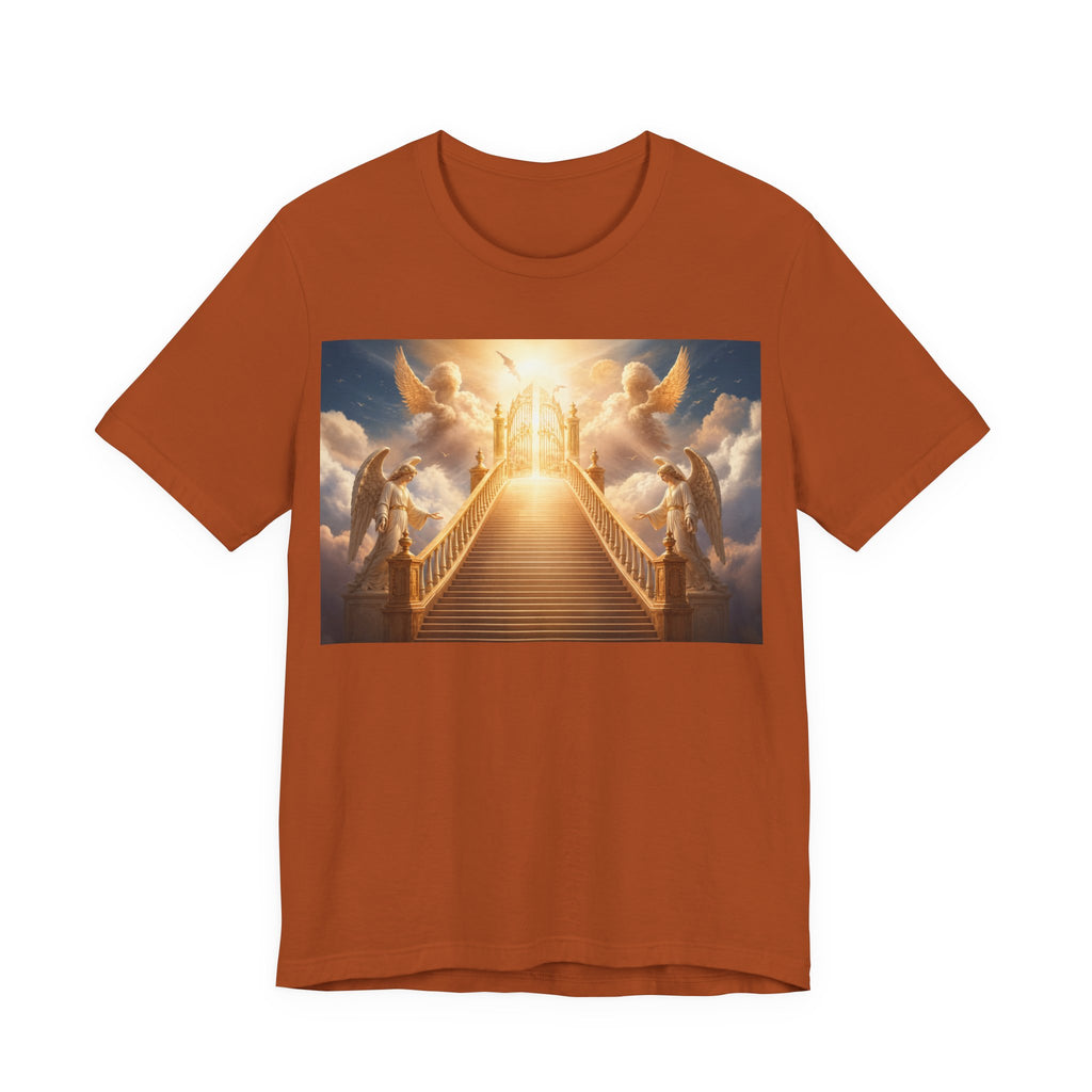 Heavenly Stairway T‑Shirt — Golden Gates Angelic Design