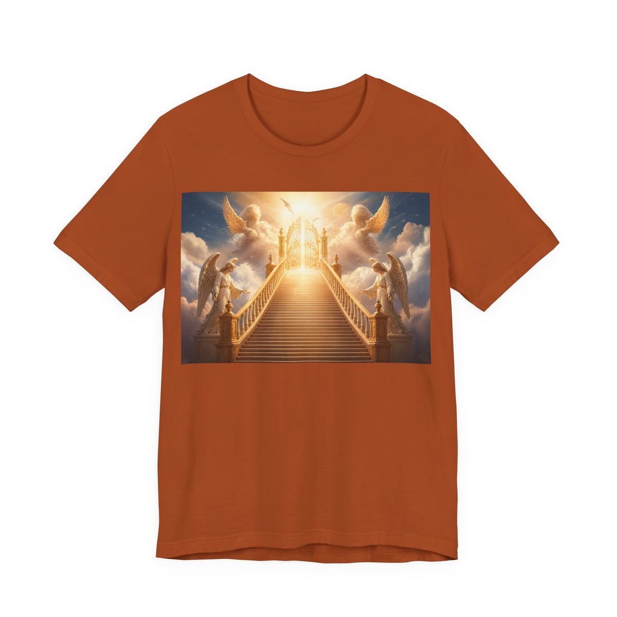 Heavenly Stairway T‑Shirt — Golden Gates Angelic Design