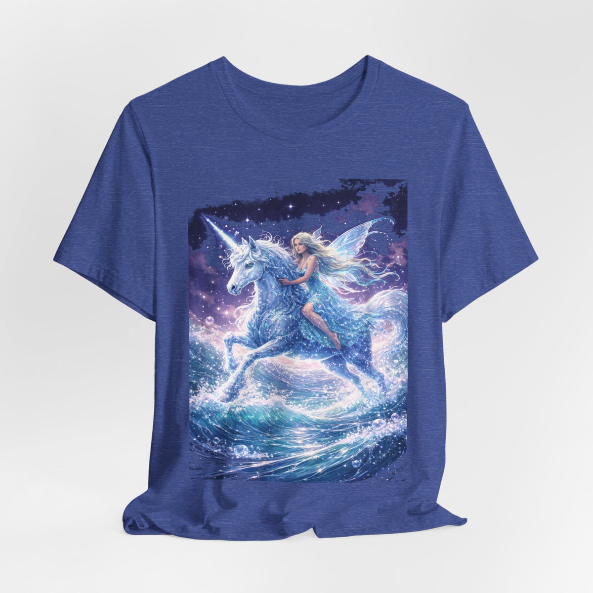 Mystical Unicorn Rider T‑Shirt – Fantasy Pegasus Night Sky Graphic Tee