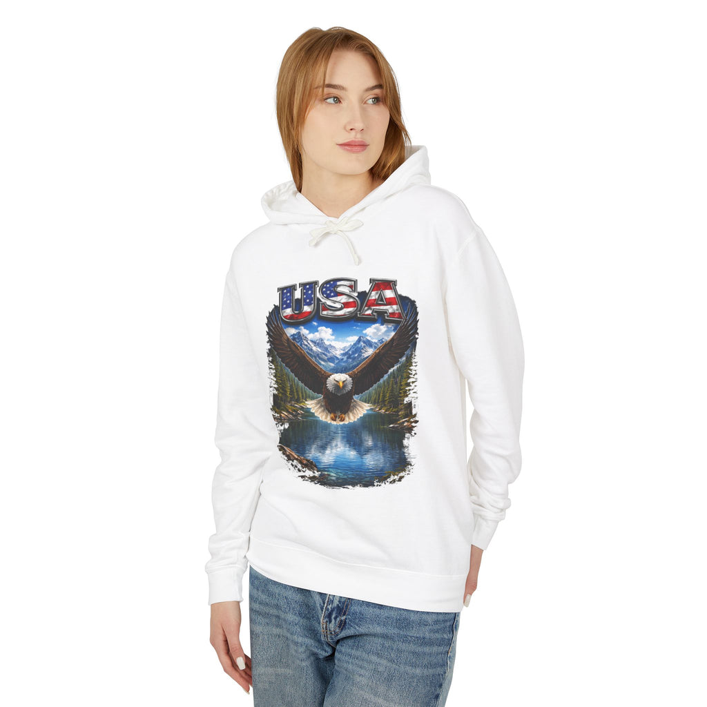 USA Eagle Hoodie — Patriotic Bald Eagle Graphic Hooded Sweatshirt