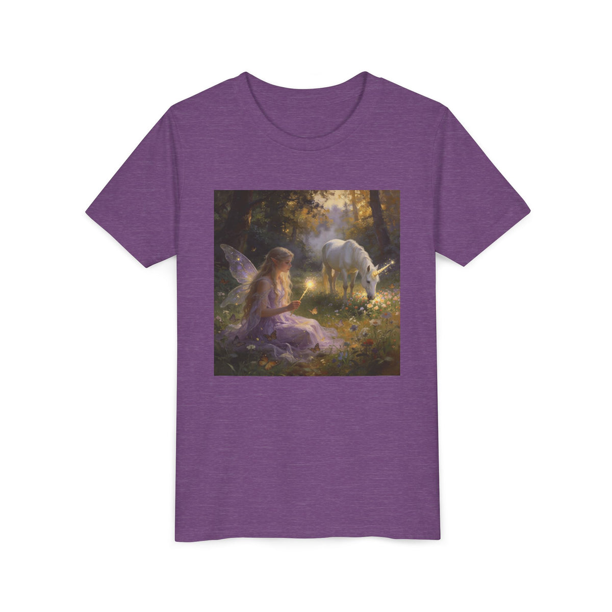 Youth Tee — Fairy and Unicorn Enchanted Forest Design
