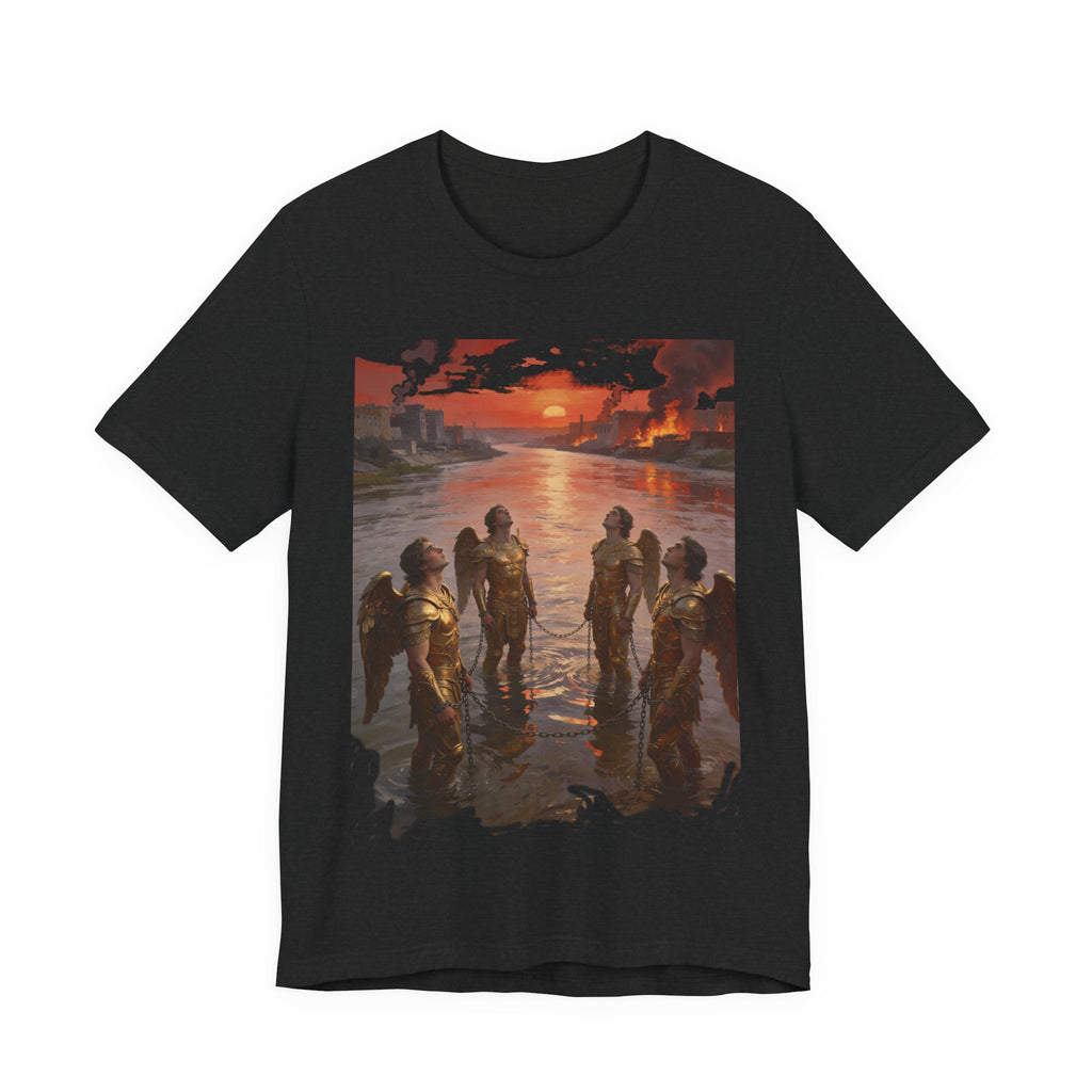 Revelation 9 reveals four fallen angels bound in the Euphrates River,T-Shirt