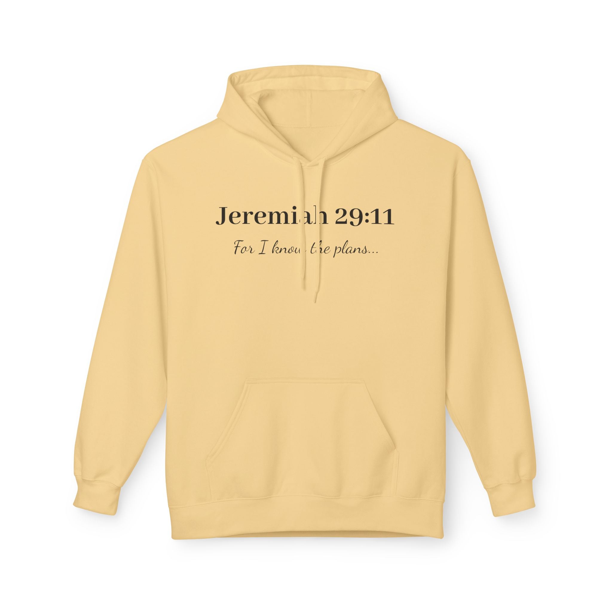Jeremiah 29:11 Faith Hoodie — "For I know the plans" Inspirational Christian Pullover