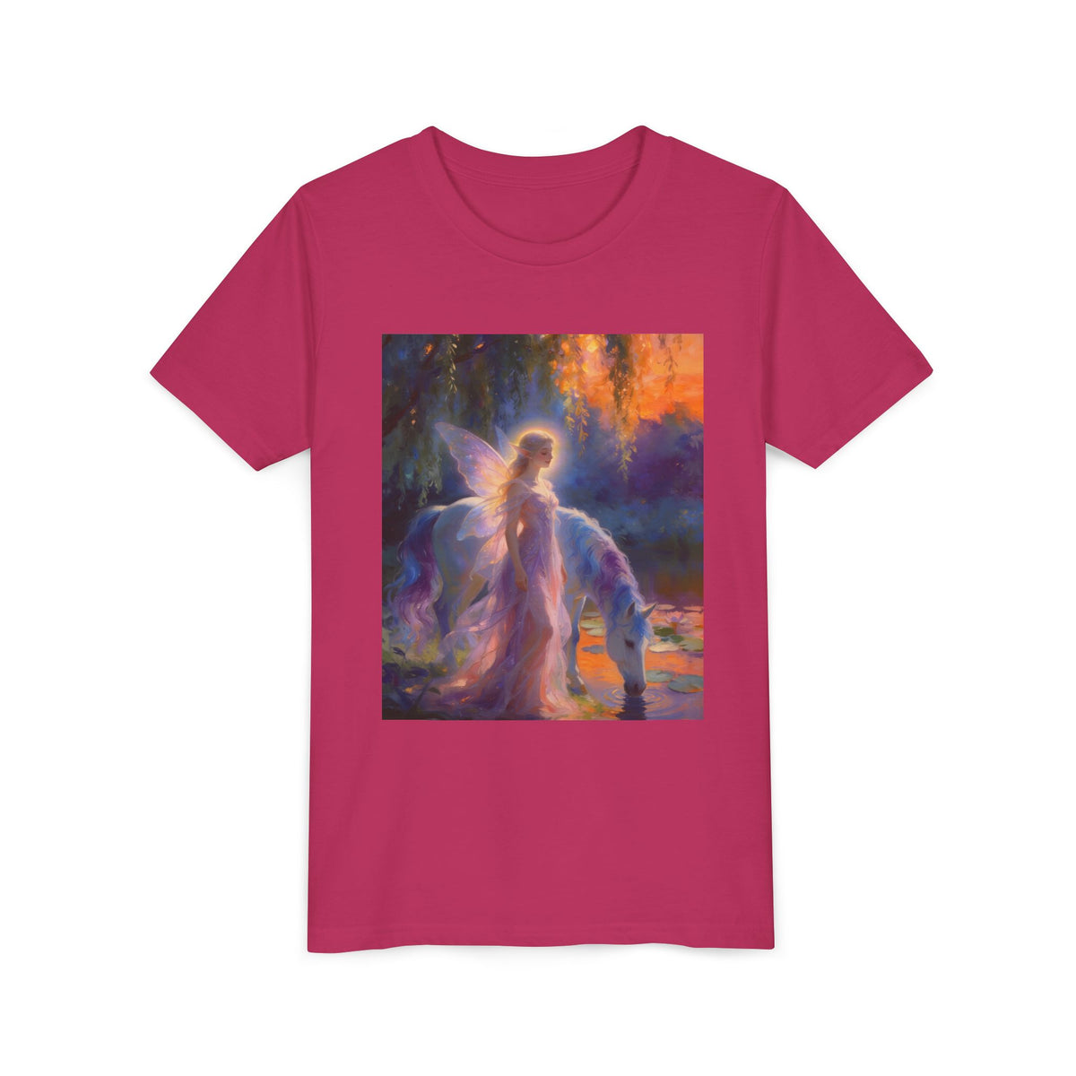 Fairy and Unicorn Youth Tee — Magical Fantasy Kids T-Shirt