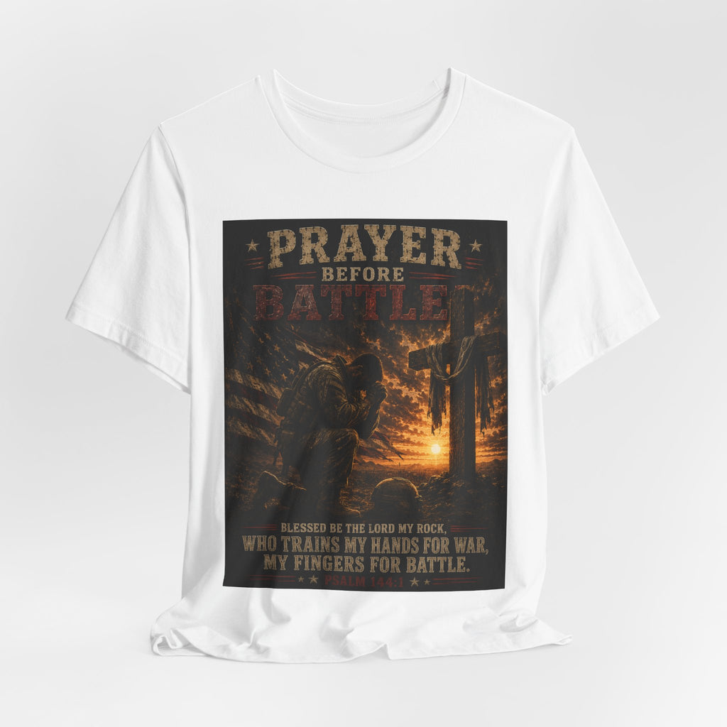 Prayer Before Battle T-Shirt — Christian Military Faith Tee