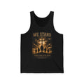 We Stand Christian Tank Top — Stand Firm in the Faith Cross Silhouette Tank