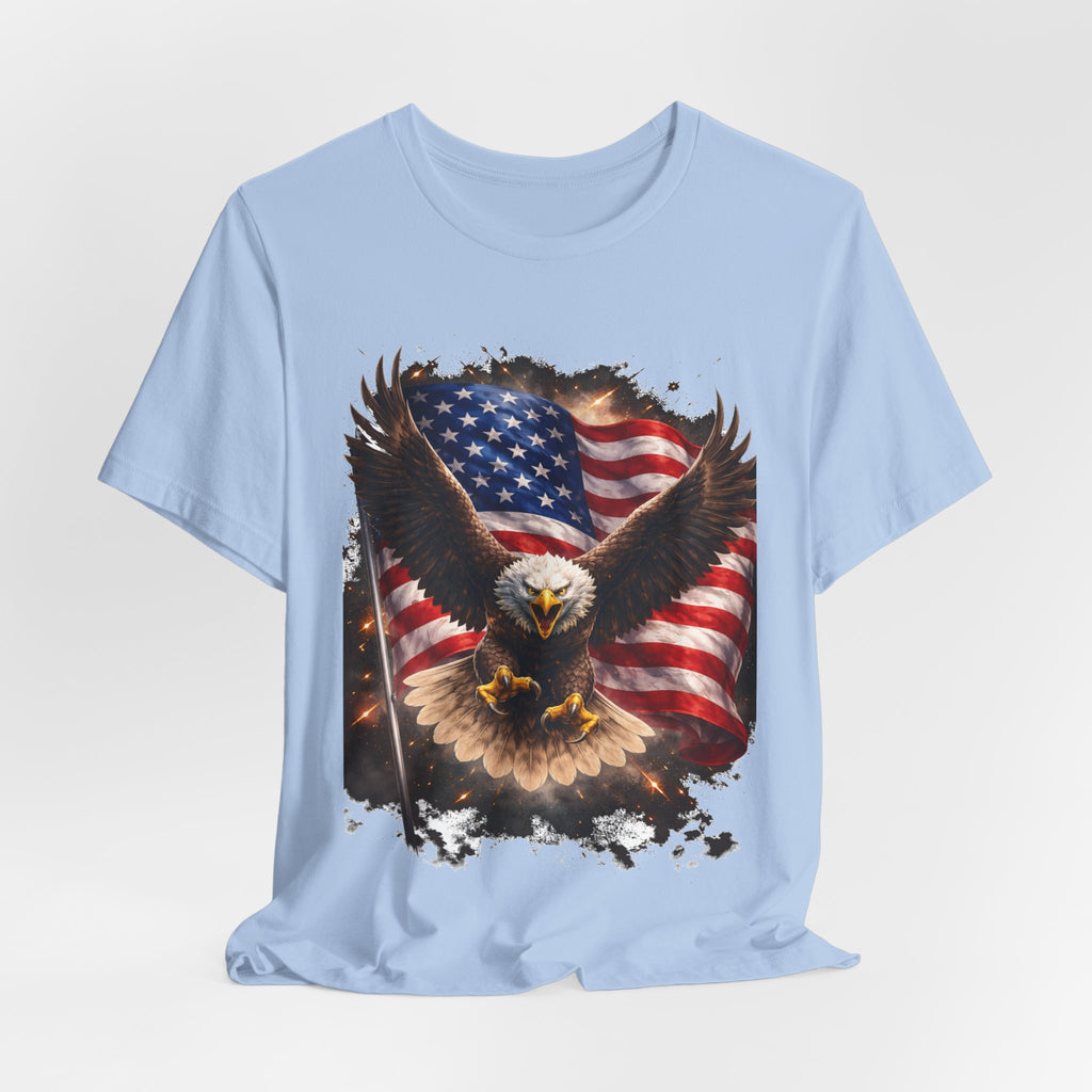 American Eagle Flag T-Shirt — Patriotic Bald Eagle Graphic Tee