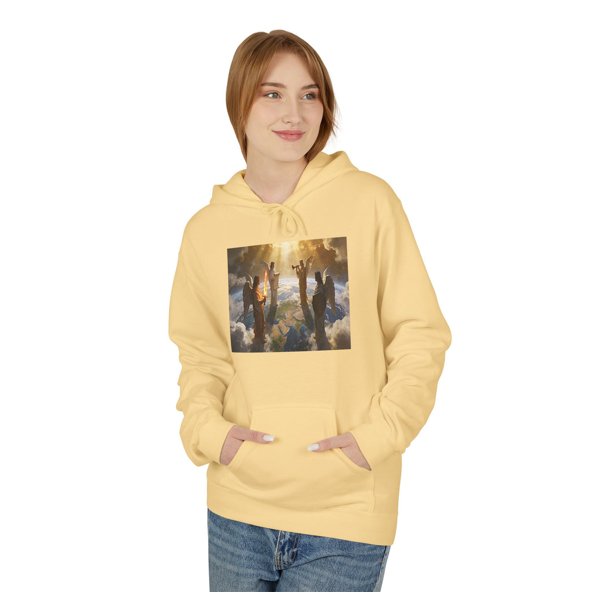 Christian Ascension Hoodie – Jesus and Angels Religious Pullover