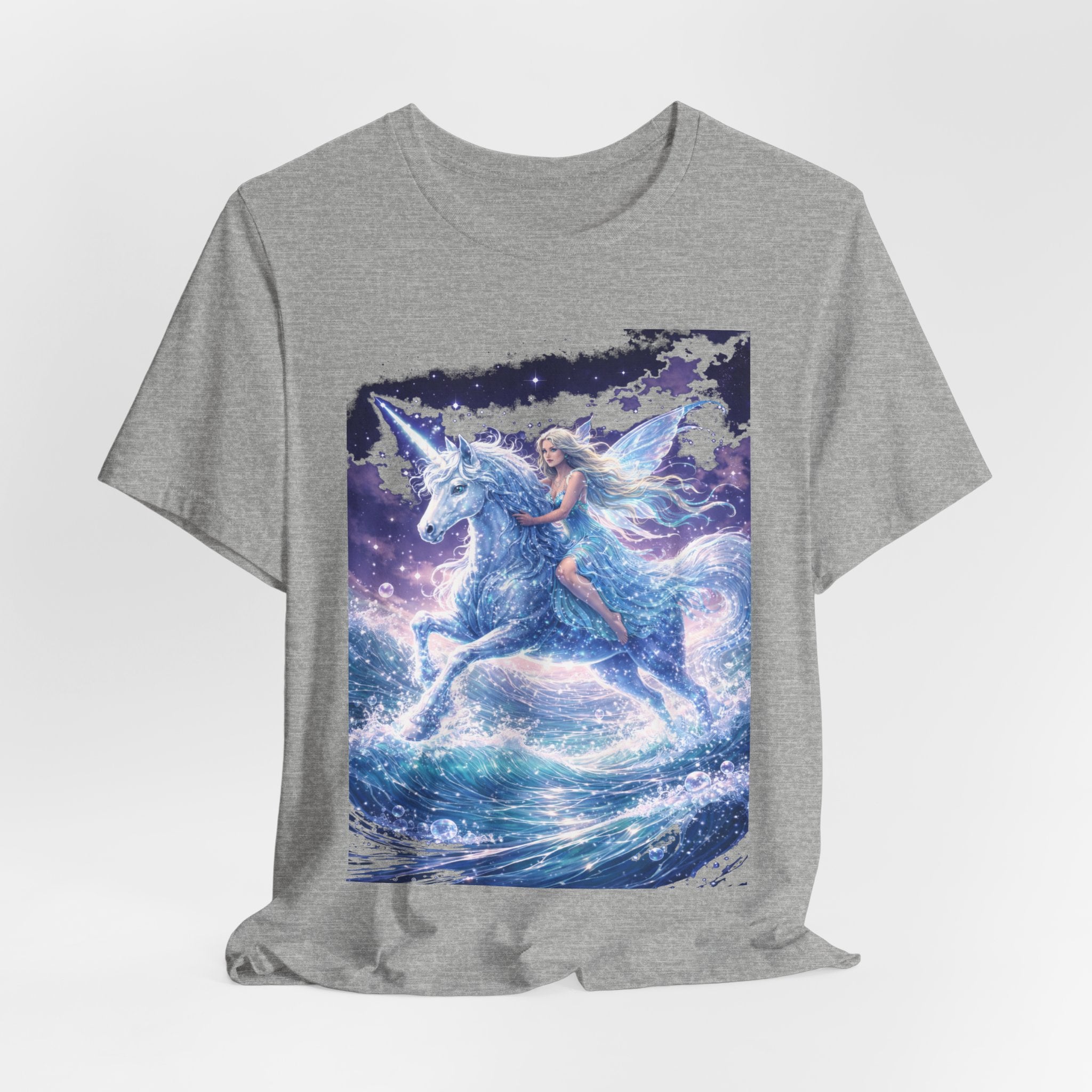 Mystical Unicorn Rider T‑Shirt – Fantasy Pegasus Night Sky Graphic Tee