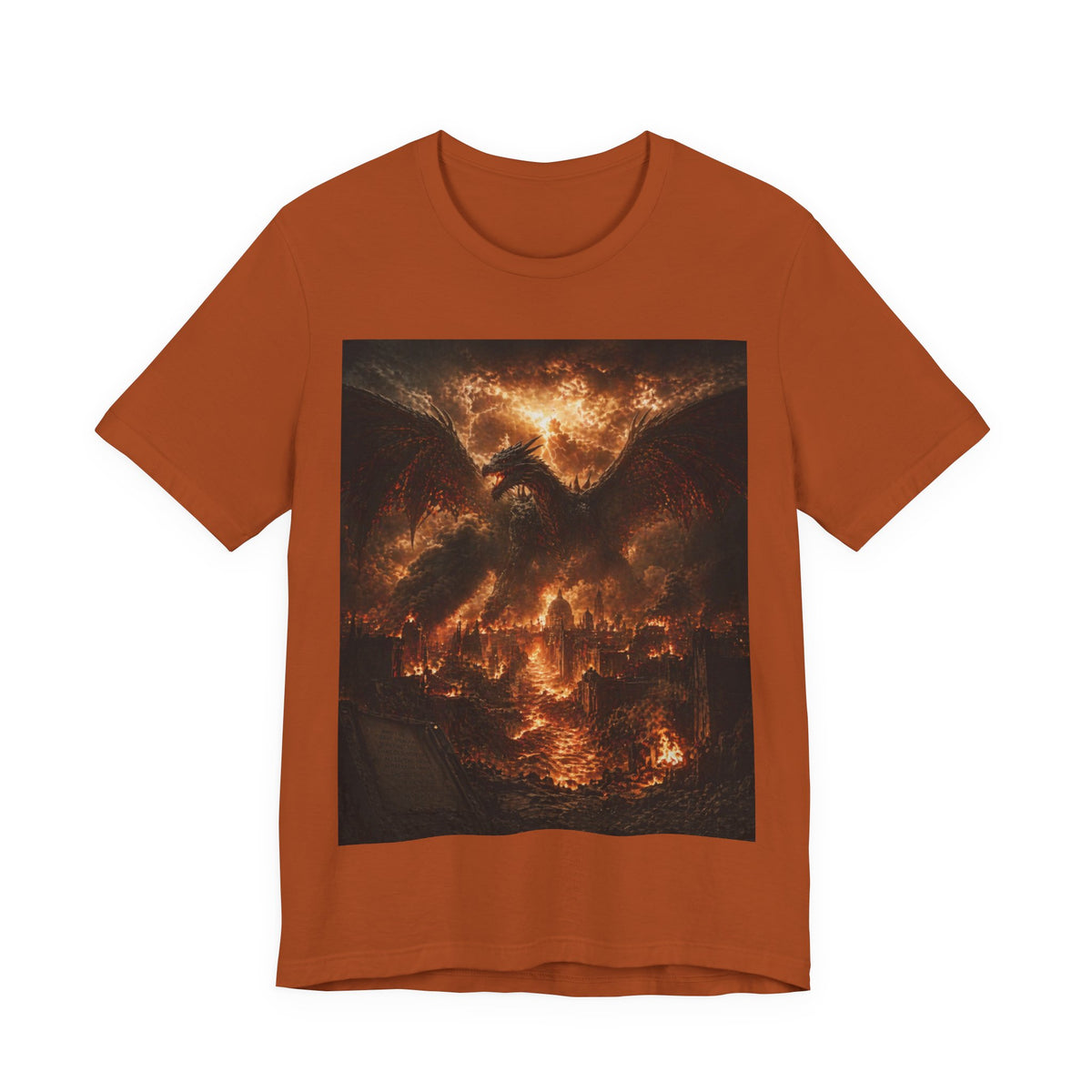Demonic Dragon Fire End of times Tee — Dark Graphic Shirt of the final battel betten Satan and Miichael the arch angel