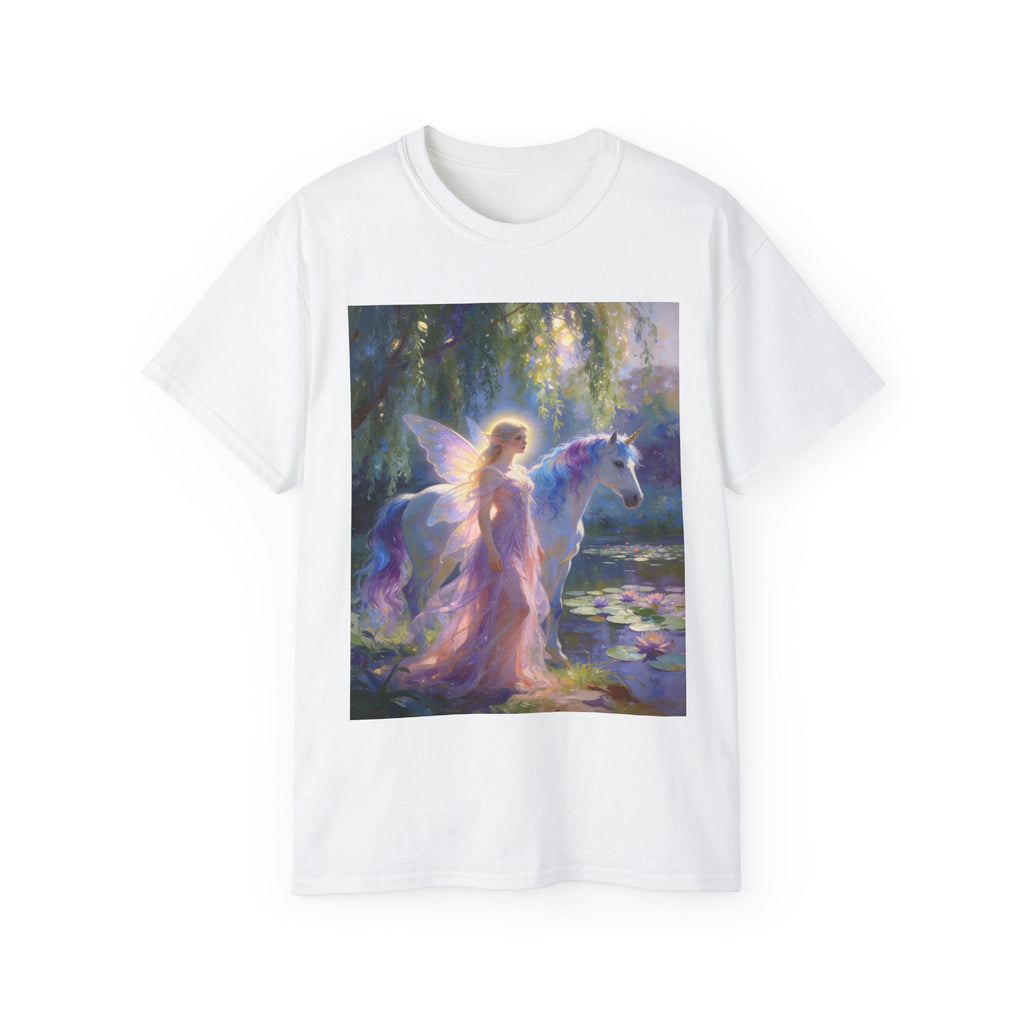 Fairy and Unicorn Dream Cotton  Tee — Ethereal Fantasy T‑Shirt