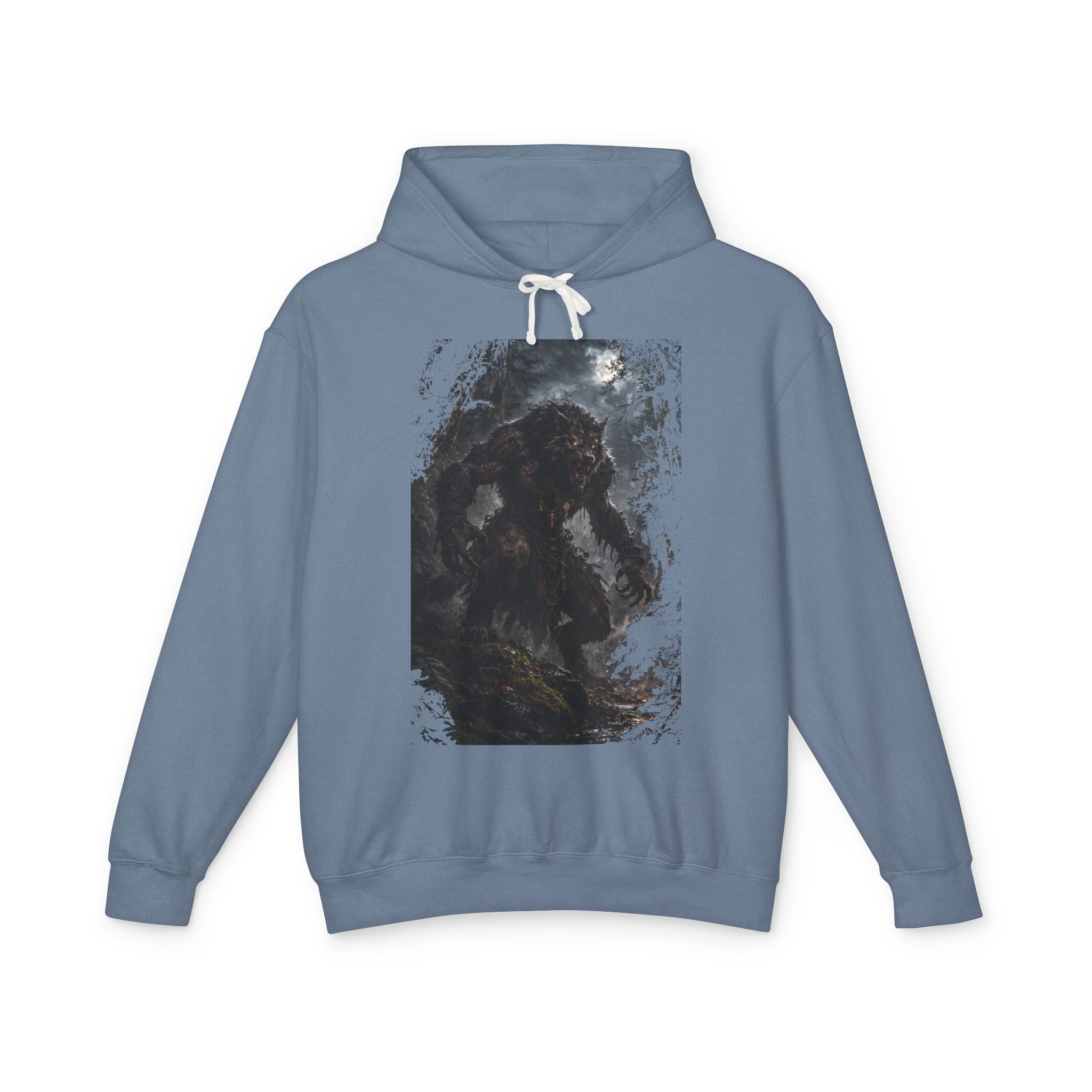 Dark Forest Wolf Hoodie — Moody Nature Graphic Hoodie