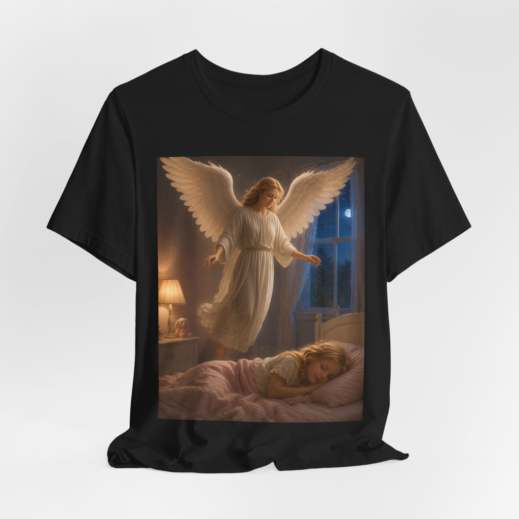 Guardian Angel T‑Shirt — Peaceful Night Prayer Tee for Kids & Parents