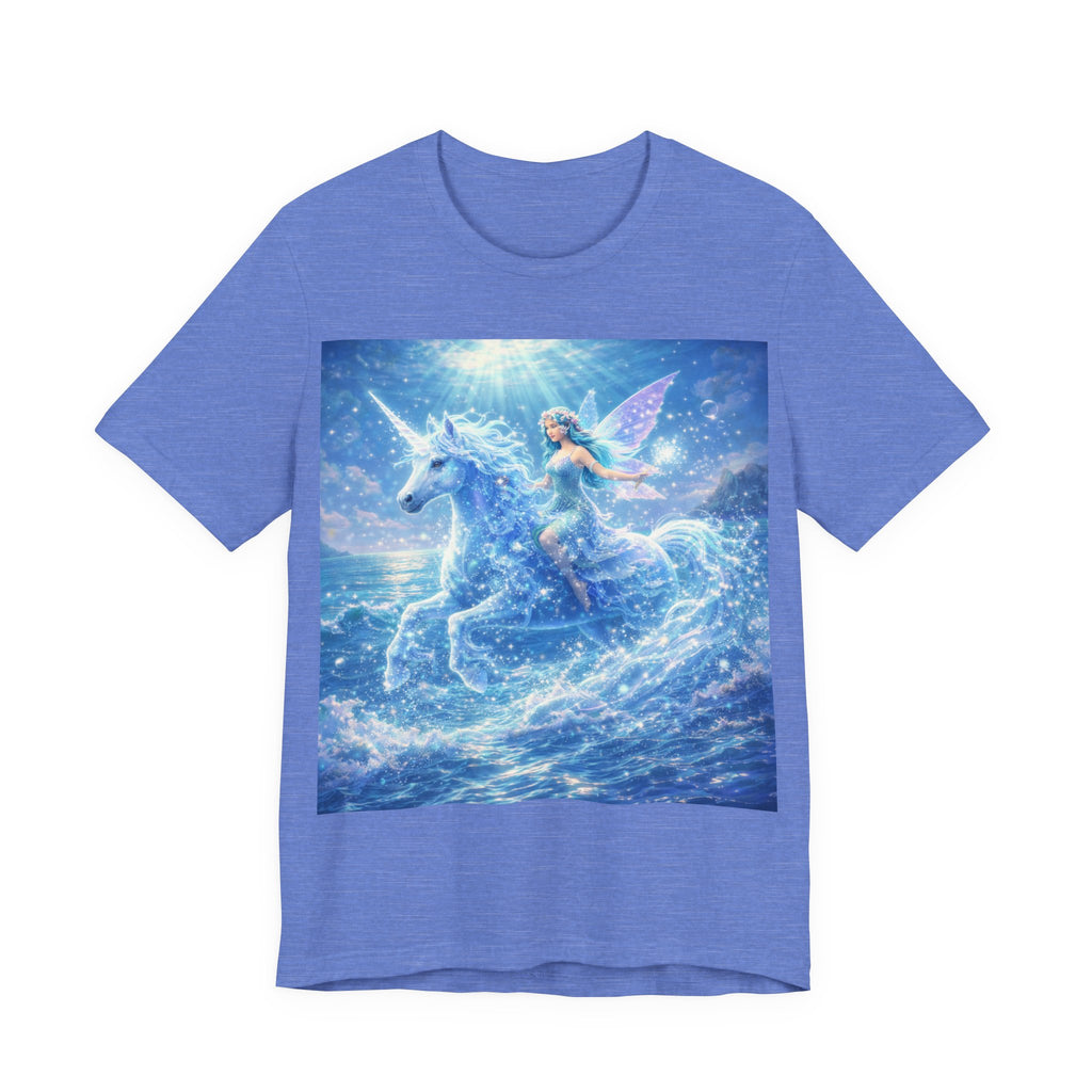 Mystic Sea Unicorn Tee — Fairy Riding Pegasus Surfing Ocean Graphic T-Shirt