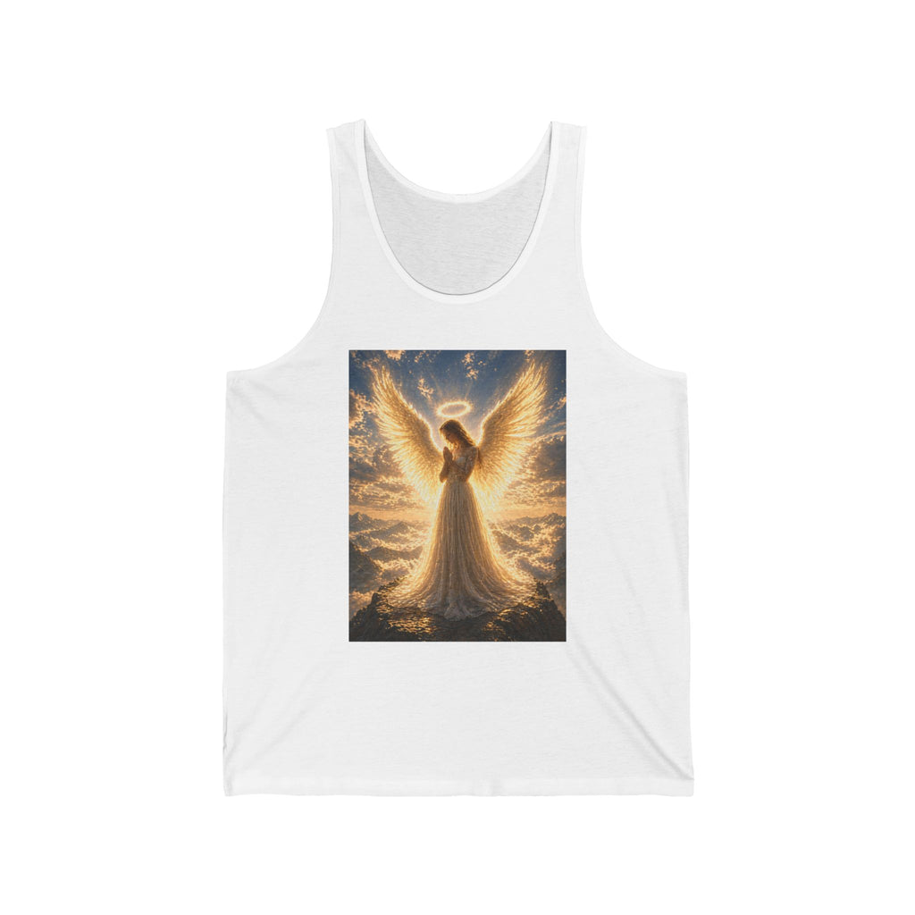 Angel Wings Tank Top — Golden Radiant Angel Graphic Tank