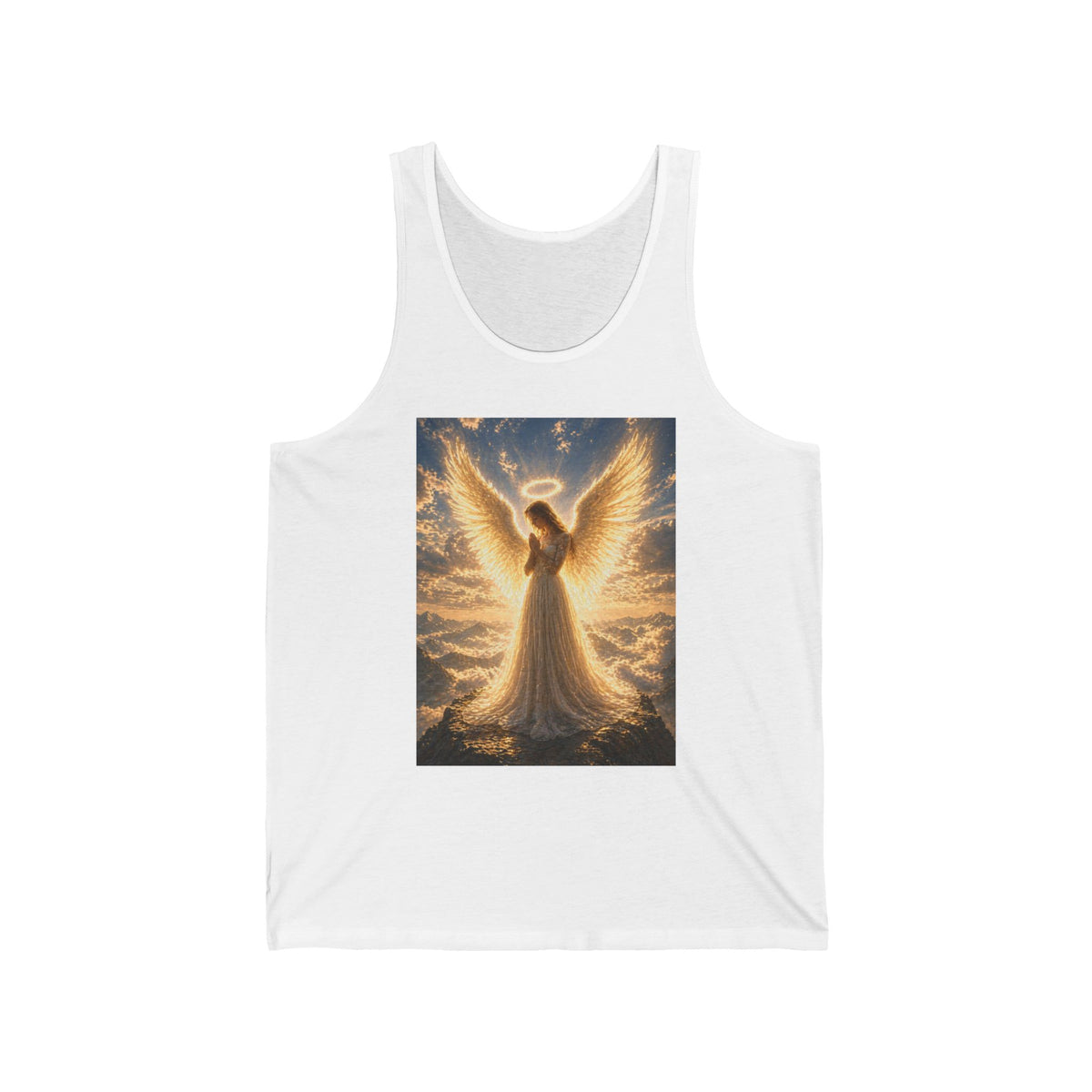 Angel Wings Tank Top — Golden Radiant Angel Graphic Tank