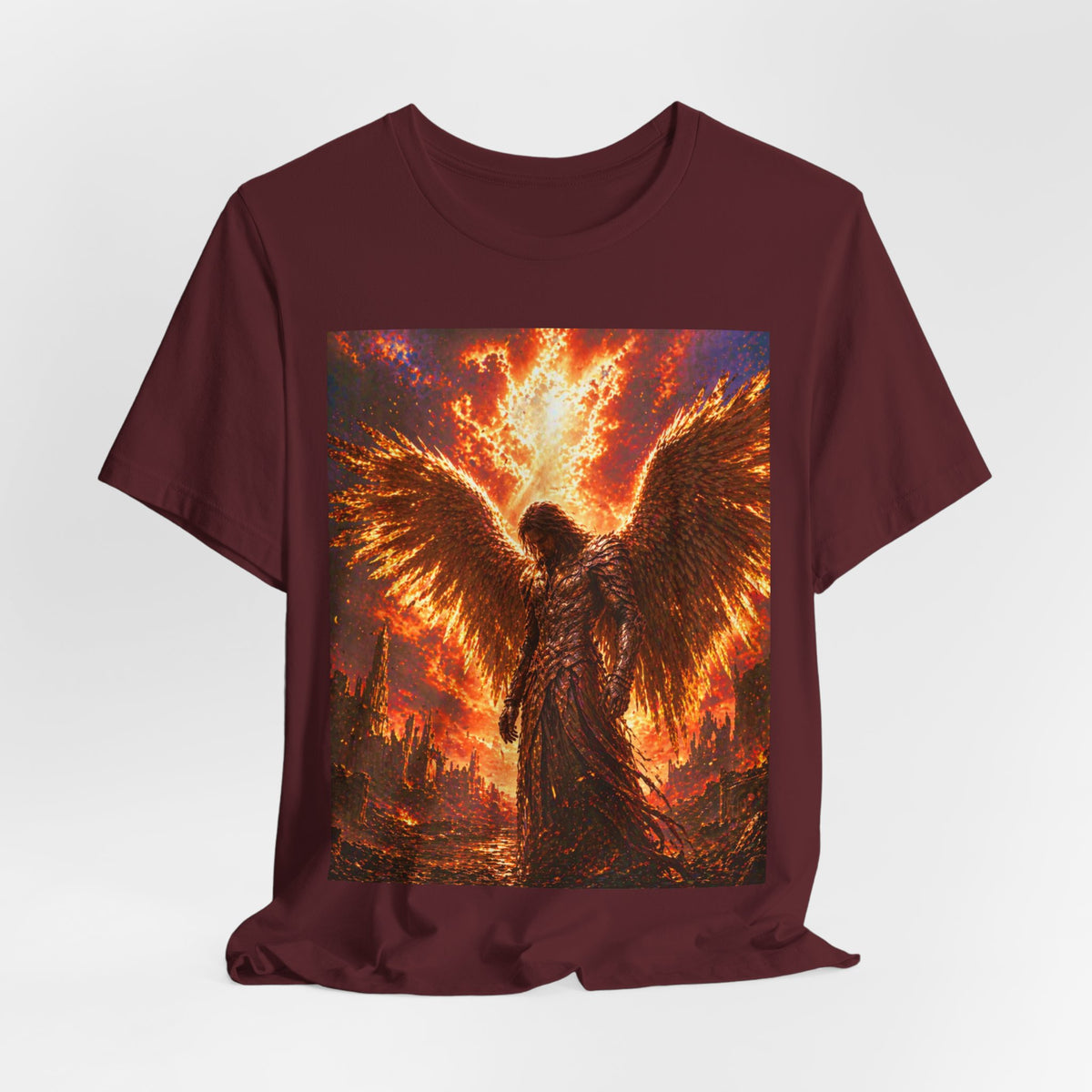 Angel Graphic Tee — Flaming Wings Apocalypse T-Shirt