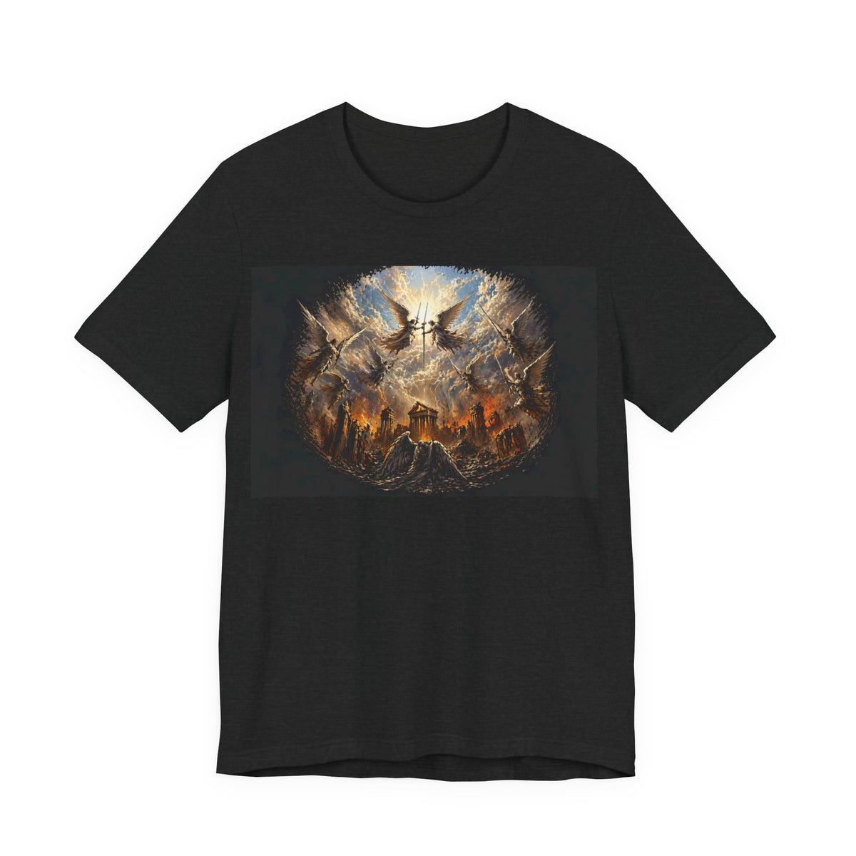 Apocalyptic Angel Scene T‑Shirt — Fantasy/Metal Graphic Tee