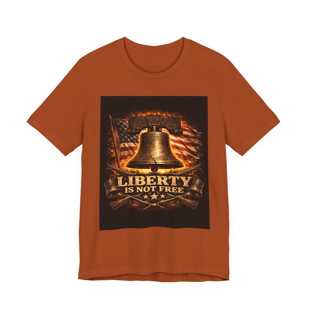Liberty Is Not Free T-Shirt — Patriotic American Flag & Bell Tee