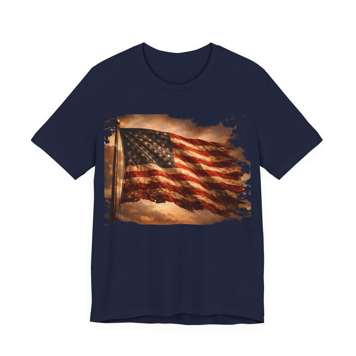 Distressed American Flag T‑Shirt — Vintage Patriotic Tee for 4th of July & Veterans