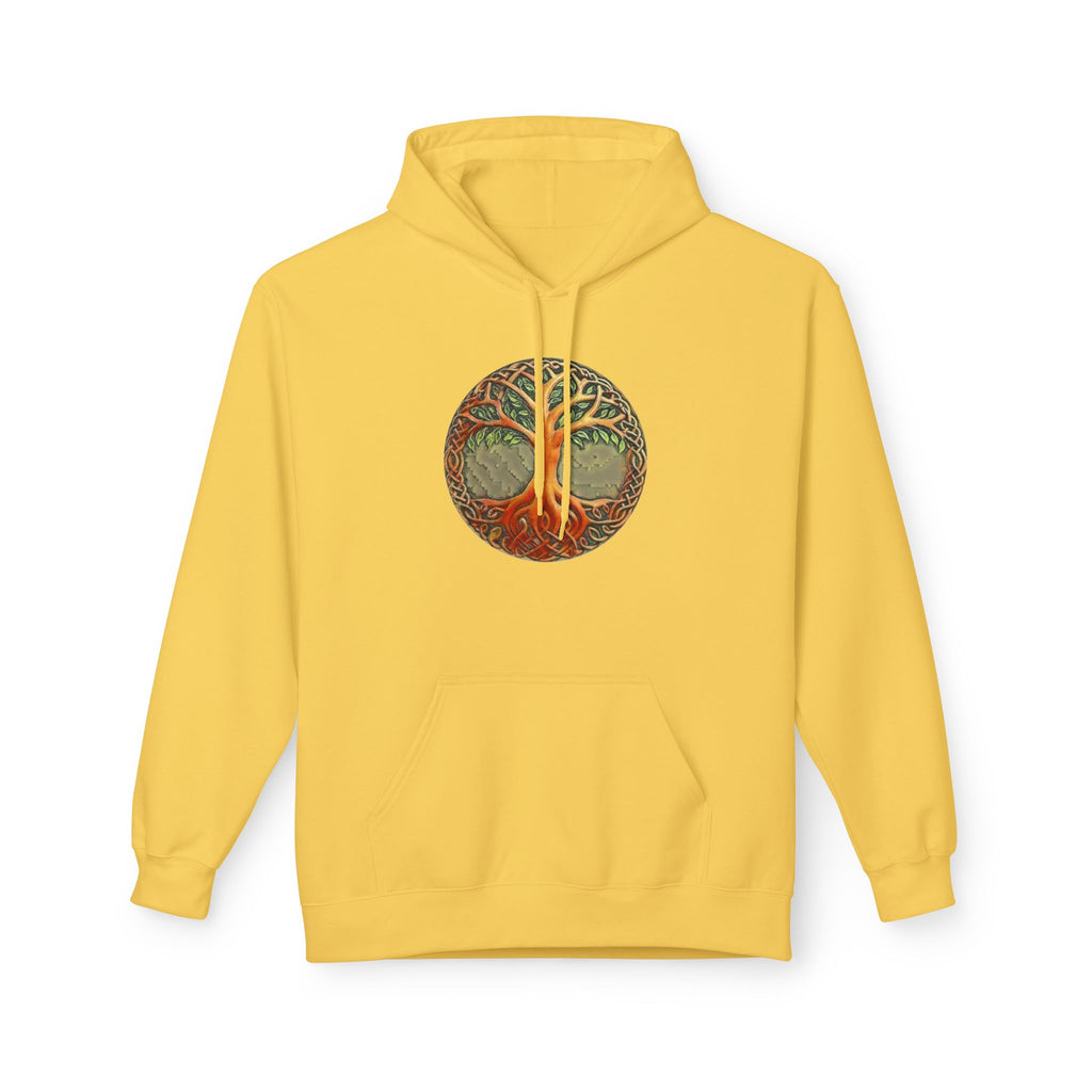 Yggdrasil Tree of Life Cotton Hoodie — Vintage Botanical Forest Graphic