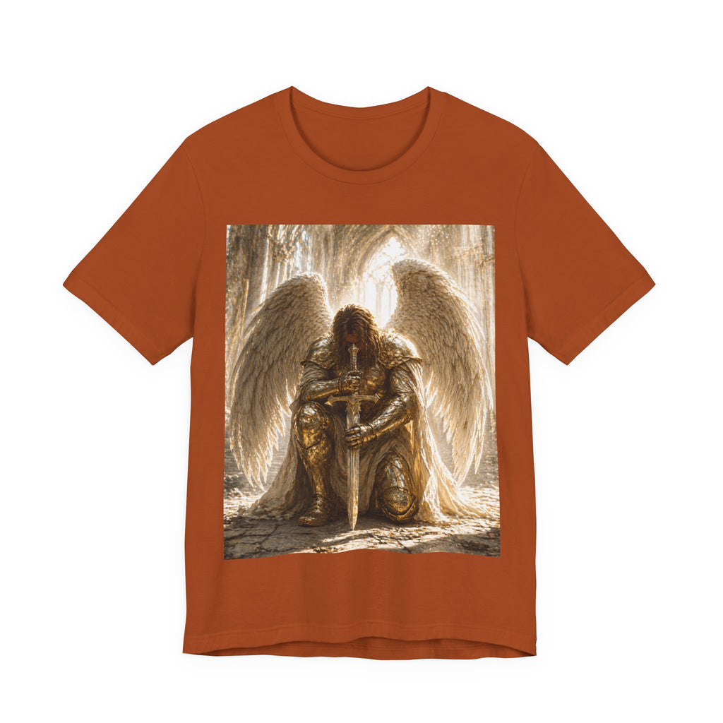 Guardian Angel Graphic Tee — Praying Winged Warrior T-Shirt