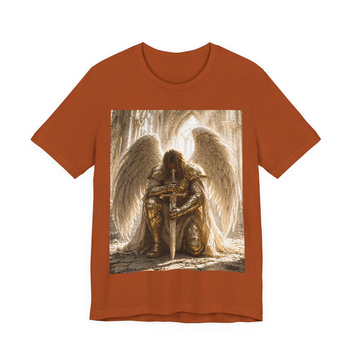 Guardian Angel Graphic Tee — Praying Winged Warrior T-Shirt