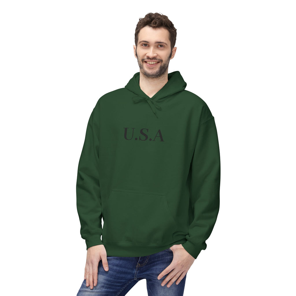 USA Minimalist Hoodie - Classic Patriotic Pullover