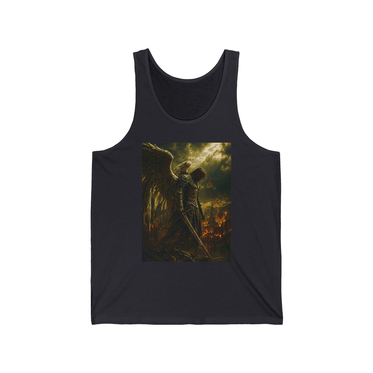 Angel Warrior Tank Top — Dark Fantasy Guardian Graphic Tank