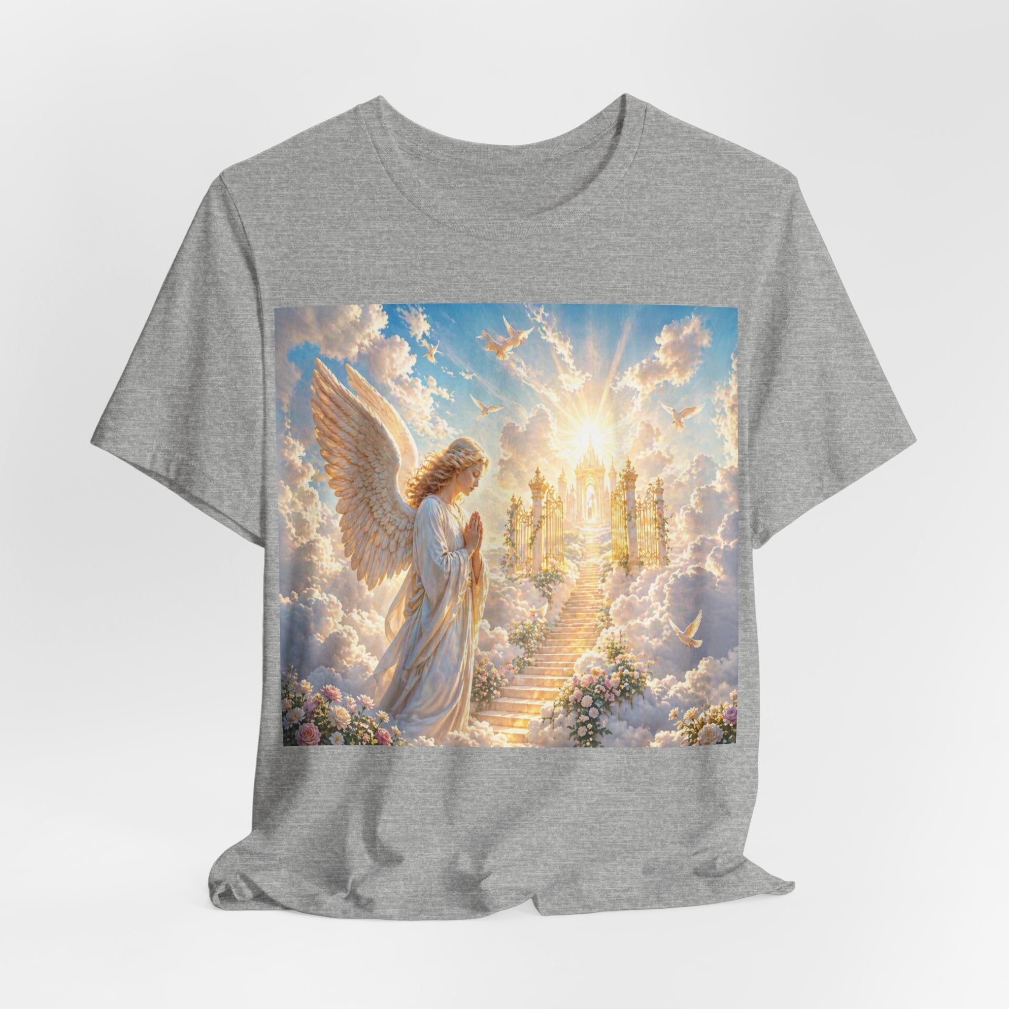 Heavenly Angel Stairway T-Shirt — Serene Christian Faith Tee