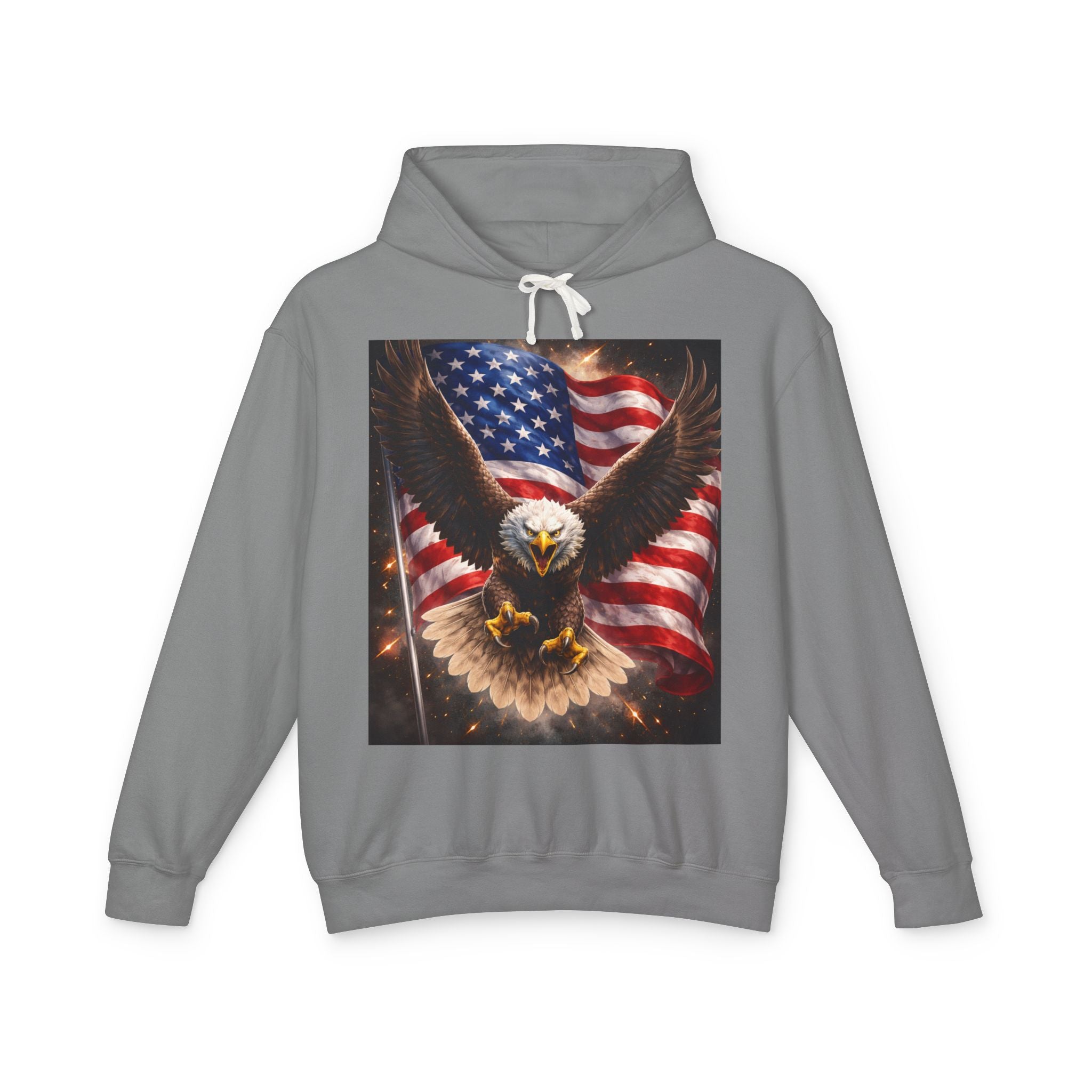 American Flag Eagle Hoodie — Patriotic Bald Eagle Sweatshirt for 4th of July