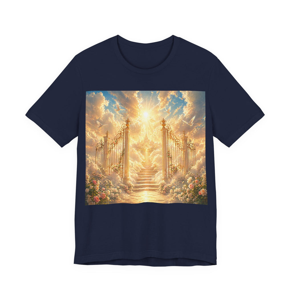Heavenly Gates Graphic Tee — Celestial Stairs & Sunlight T-Shirt