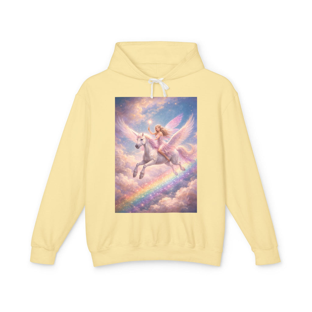 Pegasus & Fairy Rainbow Hoodie — Whimsical Unicorn Fantasy Pullover